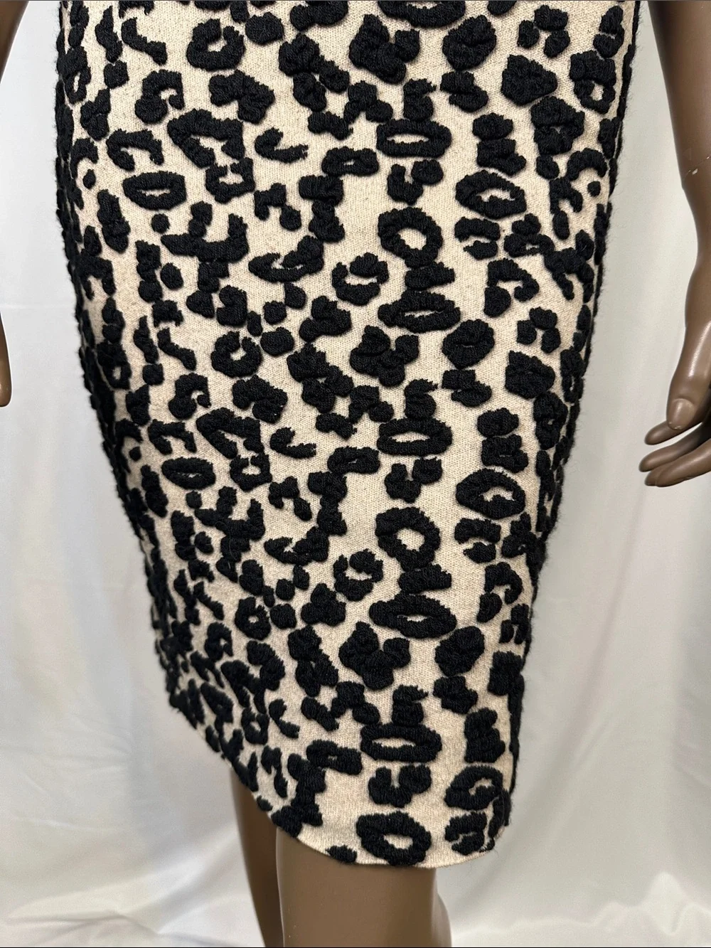 Free People Animal Print Embroidered Knit Sheath Dress